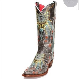 Macie Bean Embroidered Leather Cowboy Boots